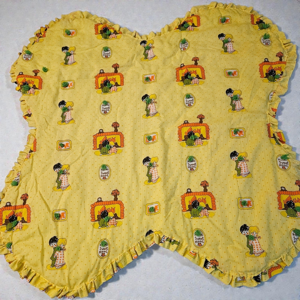 Yellow Cartoon Print Baby Blanket